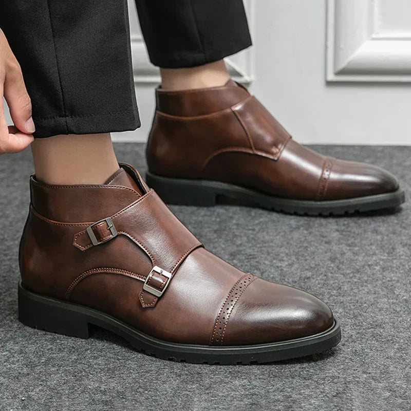 Darell | Stilvolle Doppelmonk-Stiefel mit Lederriemen