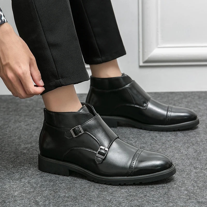 Darell | Stilvolle Doppelmonk-Stiefel mit Lederriemen